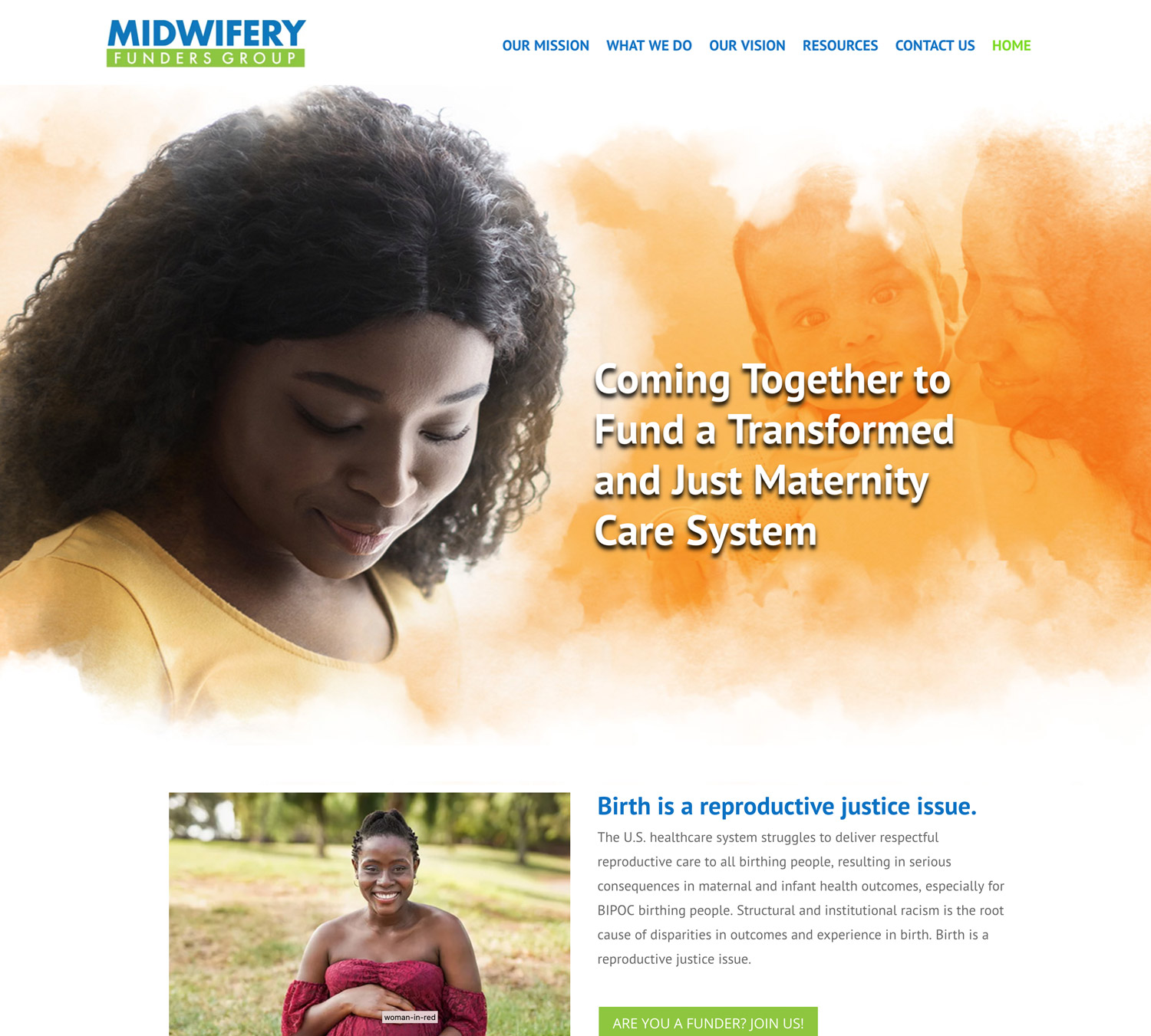 affordable website design for Midwifery Funders Group