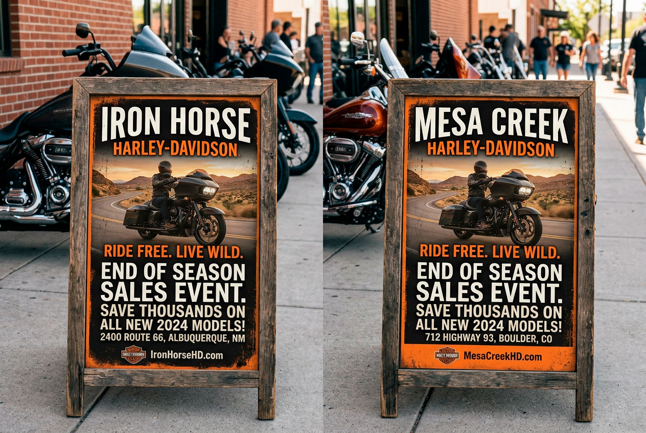 Harley ads look the same